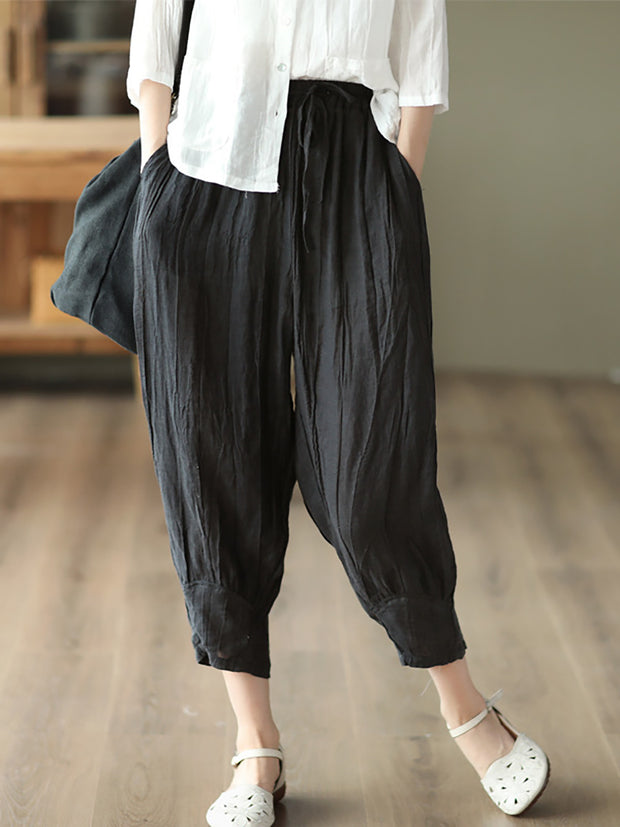 Ramie Women Casual Summer Loose Pants