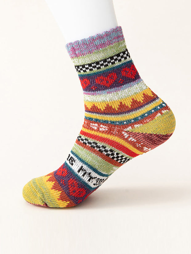 5 Pairs Women Ethnic Winter Warm Socks