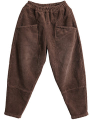 Winter Warm Solid Color Corduroy Pants