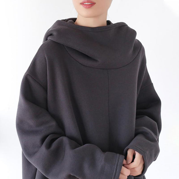 Drawstring Irregular Hem Casual Cotton Dress