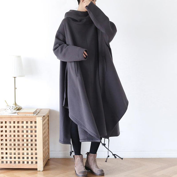 Drawstring Irregular Hem Casual Cotton Dress