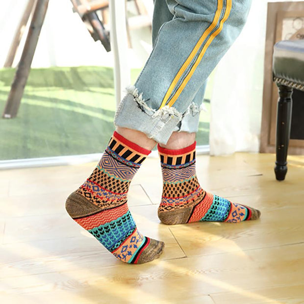 Female Knitted Casual Vintage Thick Warm Socks