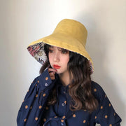 Female Summer Sun Hat Solid Color Foldable Hat