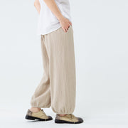 Plus Size Cotton Linen Pocket Pants