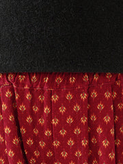 Damen-Hose aus Baumwolle mit Blumenmuster, elastischem Bund und Taschen