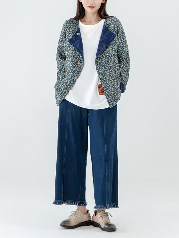 Women Long Sleeve Breasted Double-Sided Coat