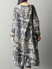 Winter Printing 100%Cotton Floral Dress Robe