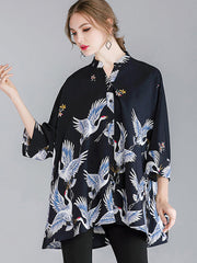 Women Fashion Animal Prints Loose Shirt
