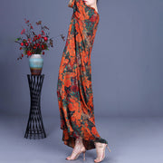 Damen Maxikleid mit Blumenmuster, unregelmäßig, lässig, Vintage-Stil