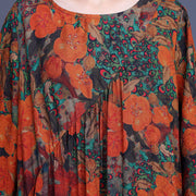 Women Floral Irregular Casual Vintage Maxi Dress