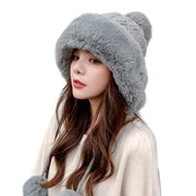 Winter Women Thicken Warm Hairball Hat