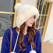 Winter Women Thicken Warm Hairball Hat