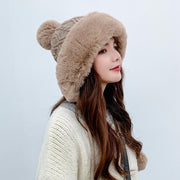 Winter Women Thicken Warm Hairball Hat