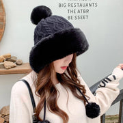 Winter Women Thicken Warm Hairball Hat