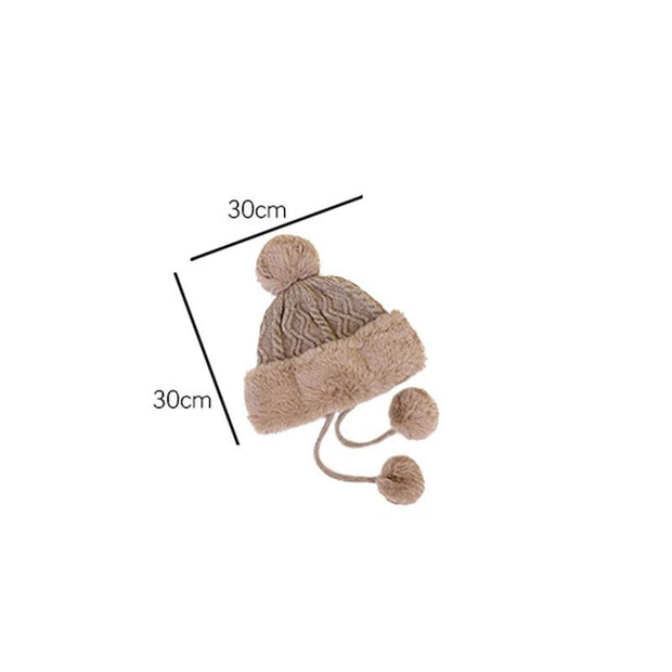 Winter Women Thicken Warm Hairball Hat