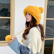 Winter Women Thicken Warm Hairball Hat