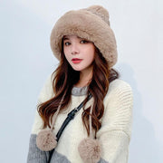 Winter Women Thicken Warm Hairball Hat