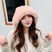 Winter Women Thicken Warm Hairball Hat