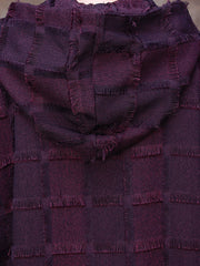Women Hooded Plaid Batwing Sleeve Dress
