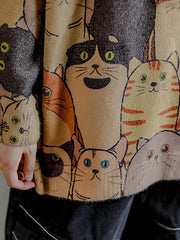Women Vintage Printed Long Sleeve Pullover Sweater