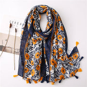 Women Vintage Sunscreen Floral Printed Scarf