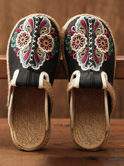 Women Retro Embroidered Casual Floral Shoes