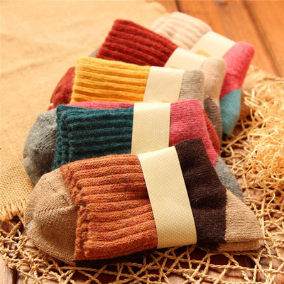 Dicke Wintersocken aus Wolle für Damen (5 Paar)