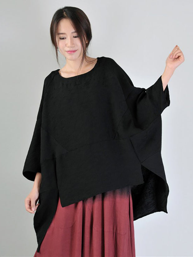 Women Spring Casual Solid Split Hem Loose Shirt