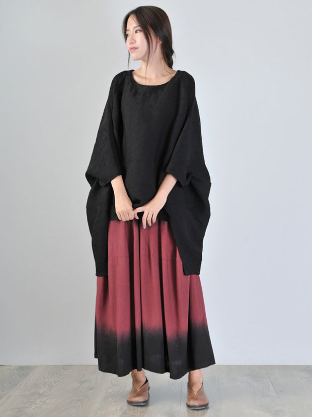 Women Spring Casual Solid Split Hem Loose Shirt