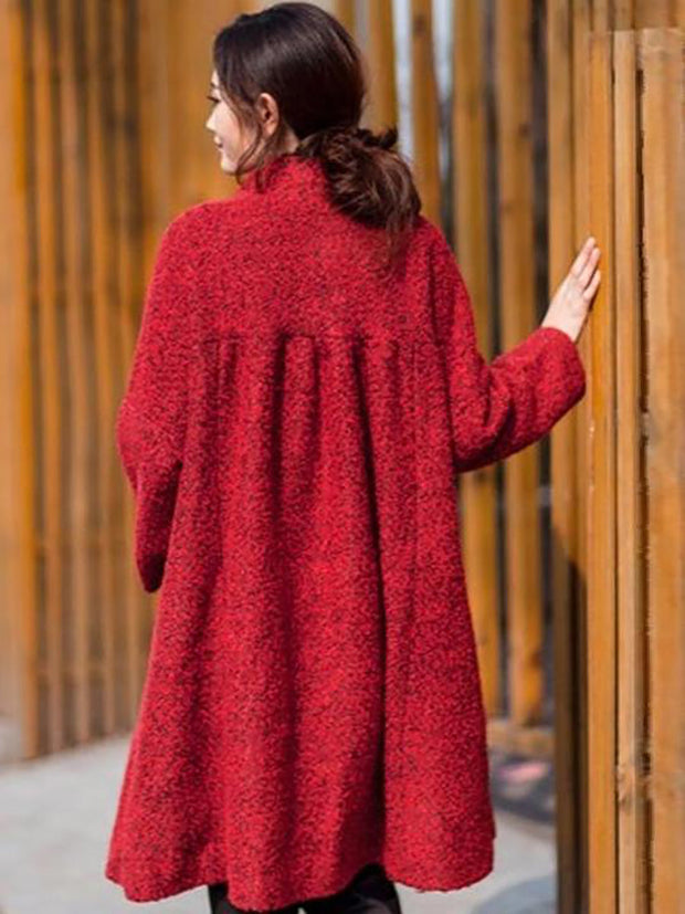 Winter Women Casual Loose Woolen Coat